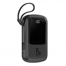 Baseus Q pow 3A 15W 10000 mAh Digital Display Power Bank with Built-in Type-C Cable (PPQD-A01)